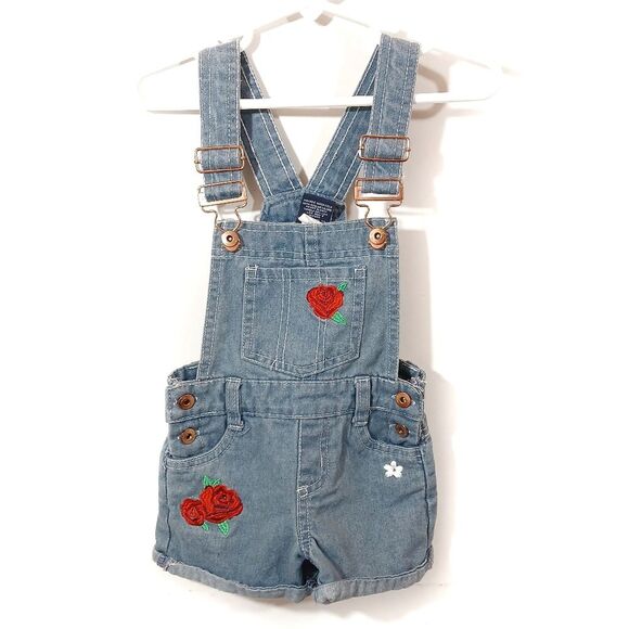 Limited Too Floral Shorts Overalls - Picture 1 of 7